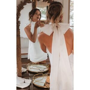 Show Me Your Mumu Lisa Mini Dress Ivory Luxe Satin XXS